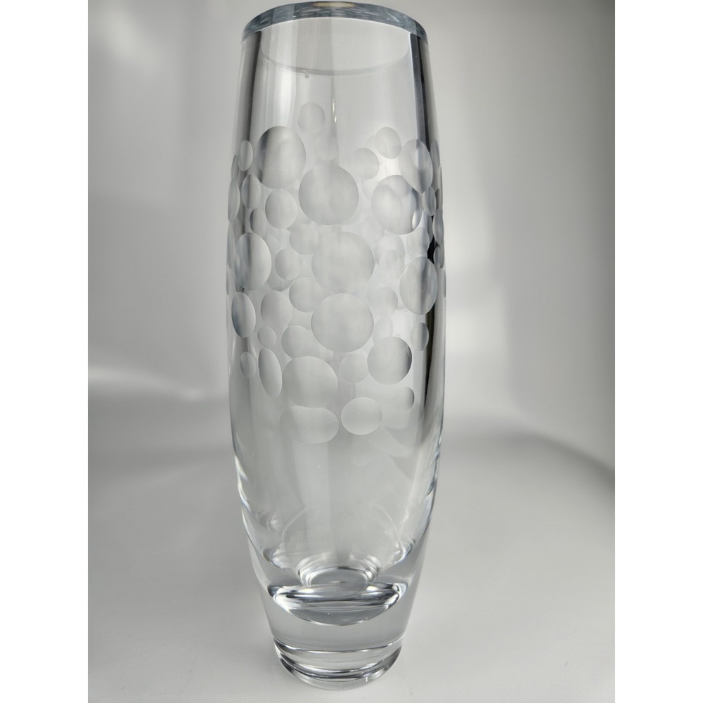 Bohemia Crystal Vase‎ Inverted Bubbles Czech Republic Original Box Elegant! - Picture 6 of 15